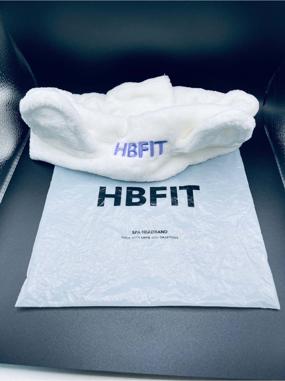HBFIT White Spa Headband with Ear Design with Velcro Closure